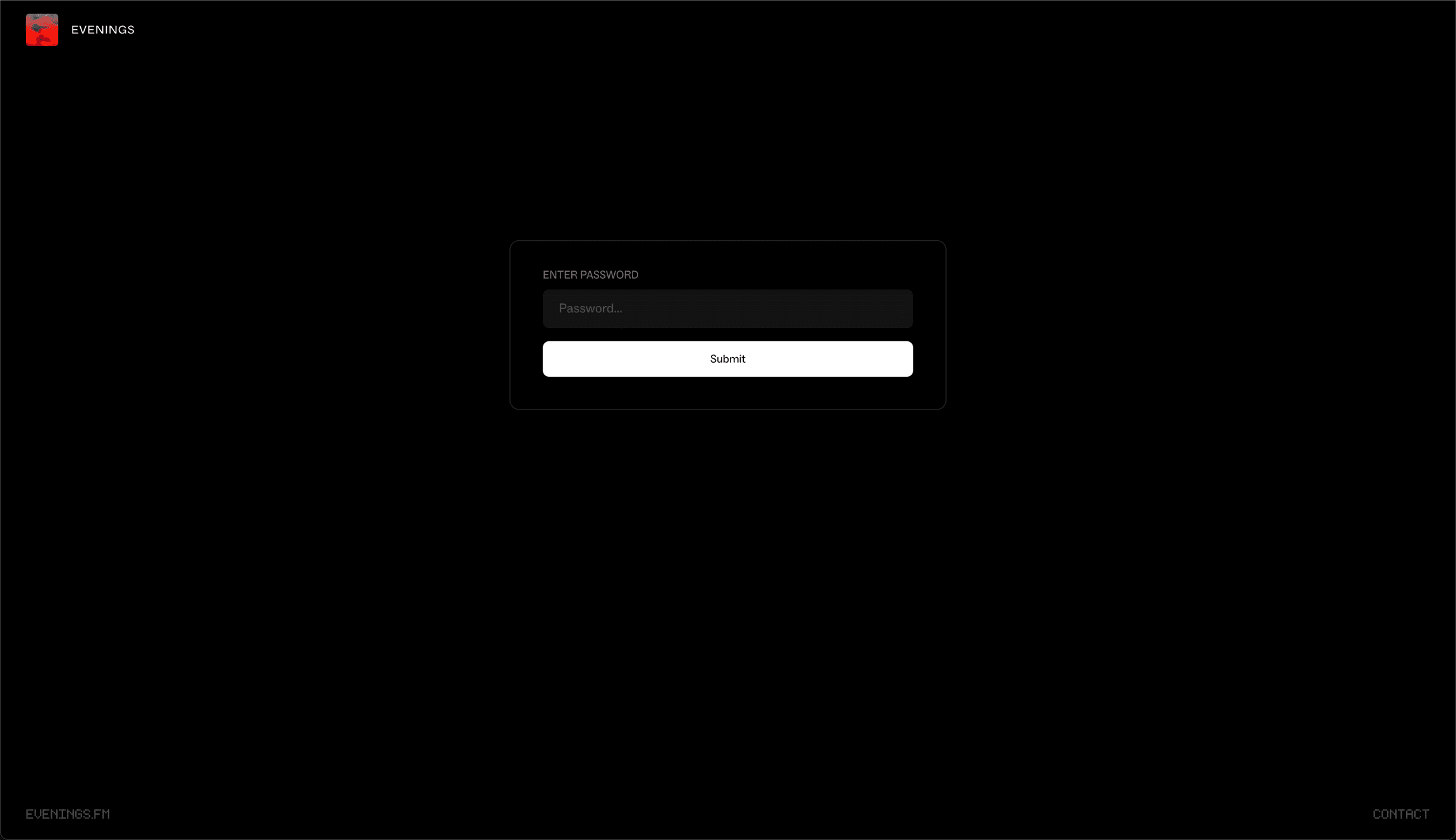 Upload Page password prompt with a password field and Submit button